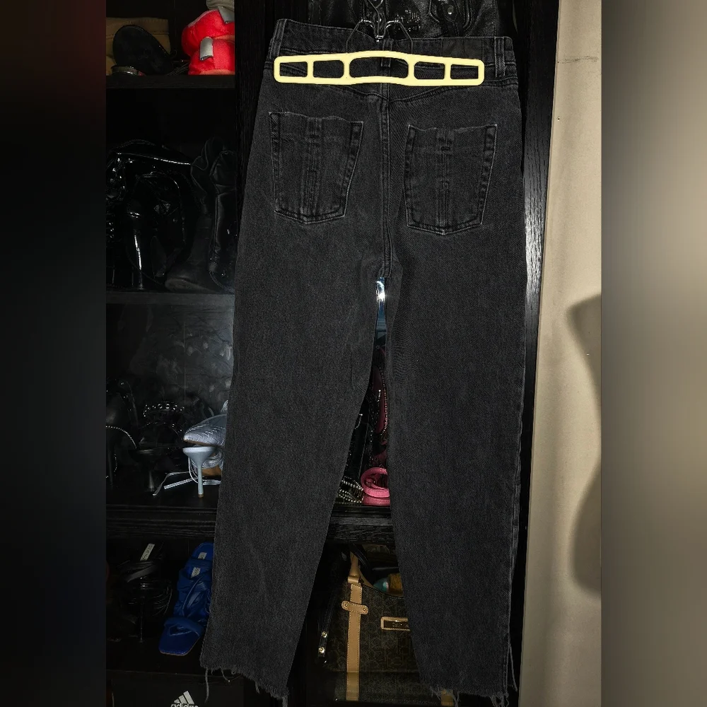 5 For $25✨Zara Womens Small 2 Black Denim Jeans High Waist Baggy Boyfriend Jeans - Picture 3 of 10